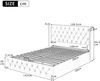 Merax Polsterbett, Doppelbett, 140 x 190 cm, mit hydraulischer Verstellfunktion, Beige Bild 4
