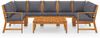 vidaXL 9-tlg. Garten-Lounge-Set mit Auflagen Massivholz Akazie 3057782 Bild 3
