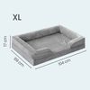 FEANDREA Orthopädisches Hundebett XL, abnehmbarer Bezug, erhöhte Ränder, rutschfest, waschbar, Haustierbett, hellgrau Bild 5