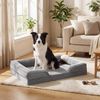 FEANDREA Orthopädisches Hundebett XL, abnehmbarer Bezug, erhöhte Ränder, rutschfest, waschbar, Haustierbett, hellgrau Bild 2