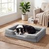 FEANDREA Orthopädisches Hundebett XL, abnehmbarer Bezug, erhöhte Ränder, rutschfest, waschbar, Haustierbett, hellgrau Bild 3