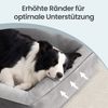 FEANDREA Orthopädisches Hundebett XL, abnehmbarer Bezug, erhöhte Ränder, rutschfest, waschbar, Haustierbett, hellgrau Bild 4