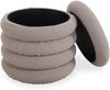 Hocker Nilla / Brooklyn, Polyester, Beige, 44 x 44 x 44 cm Bild 2