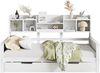 Multifunktions-Schlafsofa Kiefernholz 90x200 ausziehbares Bett mit Stauraum & Ablagefächern,Weiß Bild 5