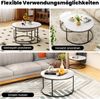 STILVORA Couchtisch Wohnzimmertisch Satztisch stapelbarer Beistelltisch mit Bodenschutz (elegantem Design, 2-St, Stabiler Eisenrahmen & leicht zu reinigende MDF-Tischplatte), Ideal für Wohnzimmer & Büro, Platzsparendes stapelbares Design Bild 4