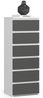Home Collective Kommode 40 cm breit Holz Highboard Sideboard für Flur Schlafzimmer Wohnzimmer (Mehrzweckschrank Schrank schmal Kommode Schlafzimmer mit Schubladen), Kinderzimmer Organizer, 109 cm hoch mit 6 Schubladen weiß-graphit Bild 5