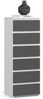 Home Collective Kommode 40 cm breit Holz Highboard Sideboard für Flur Schlafzimmer Wohnzimmer (Mehrzweckschrank Schrank schmal Kommode Schlafzimmer mit Schubladen), Kinderzimmer Organizer, 109 cm hoch mit 6 Schubladen weiß-graphit Bild 4