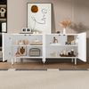 Sideboard 160 x 38,5 x 70 cm aus MDF/Spanplatte in Weiß mit Metallfüßen Bild 3