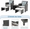 OC Orange-Casual 5-TLG Rattan Balkonmöbel-Set Sitzgruppe mit Hocker&Bistrotisch Bild 5