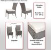 2er-Set Poly-Rattan Stuhl HWC-G19, Balkonstuhl Gartenstuhl, stapelbar ~ grau, Kissen creme Bild 2