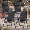 CASARIA® Alu Gartenstühle 4er Set Gepolstert 8-Fach Verstellbar Anthrazit Bild 2