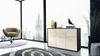 Vladon Sideboard Ben V3, Kommode mit 3 Türen und 2 Schubladen, Schwarz matt/Creme Hochglanz (117 x 74 x 36 cm) Bild 2