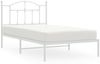 vidaXL Bettgestell mit Kopfteil Metall Weiß 100x190 cm 353482 Bild 2