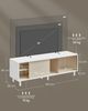 Vasagle TV-Schrank für Fernseher bis zu 60 Zoll, superschnelle Montage, Toolless-Technologie, Fernsehtisch Wohnzimmer, geriffeltes Glas modern, 140 x 39 x 45 cm, wolkenweiß-naturbeige Bild 5