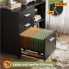 DEVAISE Aktenschrank Rollcontainer mit 3 abschließbaren Schubladen & offenem Fach, (80×40×63 cm) mobiler Aktenschrank auf Rollen, Hängeregistratur Letter Bild 4