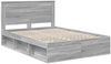 vidaXL Bettrahmen Graues Sonoma 140 x 200 cm Massives Kiefernholz 3410093 Bild 4