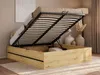 Vente-unique - LUDARO Bett Holz, Platte SchwarzBeige - B 210 cm x H 40 cm x L 168 cm Bild 2