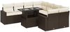 vidaXL 9-tlg. Garten-Sofagarnitur mit Kissen Braun Poly Rattan 3326294 Bild 2