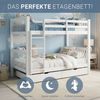 Kinderbett 90x200 mit Stauraum Etagenbett Holzbett Weiß Jugendbett Doppelstockbett Rausfallschutz Stockbett Umbaubar Bild 4