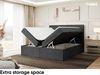 MEBLINI Boxspringbett ZLATAN 140x220 cm mit Bettkasten - H3/Dunkelgrau Webstoff Polsterbett - Doppelbett mit Topper & Taschenfederkern-Matratze Bild 5