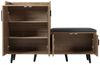 Flieks Schuhschrank (gepolsterter Sitzfläche und Metallgriff, ca 10 Paar Schuhe, 1-St, B120/T34/H82,8 cm) Schuhwechselhocker mit Seitenschrank Schuhbank mit 4 Tür Bild 4