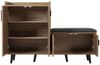 Flieks Schuhschrank (gepolsterter Sitzfläche und Metallgriff, ca 10 Paar Schuhe, 1-St, B120/T34/H82,8 cm) Schuhwechselhocker mit Seitenschrank Schuhbank mit 4 Tür Bild 2