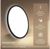 B.K.Licht - LED Deckenlampe mit indirektem Licht, Flach, Neutralweißes Licht, IP44, Panel, LED Lampe, Deckenleuchte, Badezimmer Lampe, Wohnzimmerlampe, Küchenlampe, 42x3 cm, Schwarz Bild 4