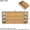 Sideboard 160 x 40 x 75 cm in Eicheoptik, MDF mit Bambusregalen, 6 Schubladen, höhenverstellbare Füße Bild 5