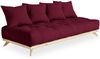 KARUP DESIGN SENZA Futonsofa inkl. 4 Kissen Gestell Natur Matratze Bordeaux Bild 3