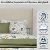 Flieks Polsterbett 140x200cm, Doppelbett mit weicher Kopfteil, Bettbeine aus Holz, Samt, Beige Bild 5