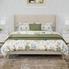 Flieks Polsterbett 140x200cm, Doppelbett mit weicher Kopfteil, Bettbeine aus Holz, Samt, Beige Bild 3