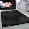 KADIMA DESIGN Teppich Unifarben 100% Polyester schmutzabweisend Hochflor Teppich, Läufer, Höhe: 26 mm, Florhöhe: 22 mm, Rücken aus Baumwolle, Läufer, 80x150 cm, Schwarz Bild 4