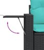 vidaXL 6-teiliges Gartensofa-Set mit Kissen, schwarzes Polyrattan 3220186 Bild 3
