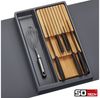 SO-TECH® Schubladeneinsatz SEPARADO Individual (300 x 474 x 51 mm) ab 40cm Schrankbreite (1 St), inkl. Bambus Mehrzweckeinsatz schiefergrau genarbt für bis zu 9 Messer Bild 2