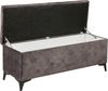 Stella Trading OREGON Sitzbank mit Stauraum und gepolstertem Deckel, Espresso - Geräumige Sitztruhe für Boxspringbetten im Schlafzimmer - 139 x 58 x 50 cm (B/H/T) Bild 3