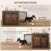 Hundekäfig Möbel, 80cm Hundebox für Zuhause mit 4 Türen, Moderne Hundebox Holz, Beistelltisch, für Kleine und Mittelgroße Hunde, Hundekäfig Indoor, 80 x 60 x 63 cm, Vintagebraun und Schwarz Bild 4