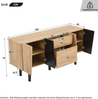 Sideboard 140 x 40 x 70 cm in Eichenoptik mit 2 Schubladen, 4 Türen und verstellbaren Einlegeböden Bild 5
