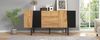 Sideboard 140 x 40 x 70 cm in Eichenoptik mit 2 Schubladen, 4 Türen und verstellbaren Einlegeböden Bild 4