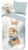 Good Morning Kids Flanell Bettwäsche 135x200 Idun Hase Winter Schnee grau 33336 Bild 4
