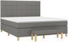 vidaXL Boxspringbett mit Matratze Dunkelgrau 180x200 cm Stoff 3137174 Bild 3