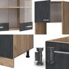 Eckküche R-Line Schwarz Beton/Goldkraft Eiche 247 x 237 cm AP Eiche Vicco Bild 5