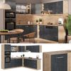 Eckküche R-Line Schwarz Beton/Goldkraft Eiche 247 x 237 cm AP Eiche Vicco Bild 2