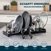 eluno Topfdeckel und Pfannenhalter aus schwarzem Metall ca. 47 x 17 x 14 (B/H/T) Bild 2
