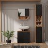 Vicco 'Irma' Badschrank mit 2 Türen und 6 Fächer, Holz, 192 x 30 x 30 cm, Anthrazit Gestreift Bild 4