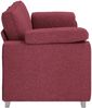3-Sitzer Sofa, Wohnzimmer Couch Weinrot 220 cm Stoff Bild 5