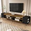 Merax 180 cm TV-Schrank, Schwarz und Holzoptik Bild 3