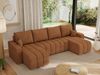 U-förmiges Ecksofa mit Schlaffunktion und Bettkasten, Couch U-form - KIRASSO U - Orange Stoff Bild 4