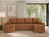 U-förmiges Ecksofa mit Schlaffunktion und Bettkasten, Couch U-form - KIRASSO U - Orange Stoff Bild 3