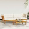 vidaXL Garten Pallet Sofa Einheiten 2 Stück Natürlich und Cremweiß 3418241 Bild 3