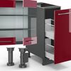 Küchenzeile Fame-Line Bordeaux Hochglanz/Anthrazit 280 cm ohne Arbeitsplatte Vicco Bild 5